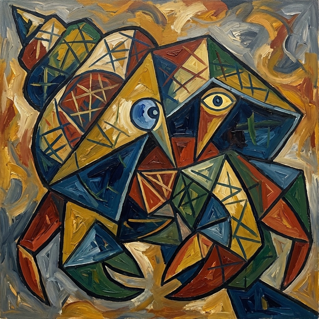 Cubist hermit crab portrait